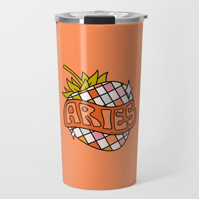 Aries Strawberry Travel Mug Gallery Image 1