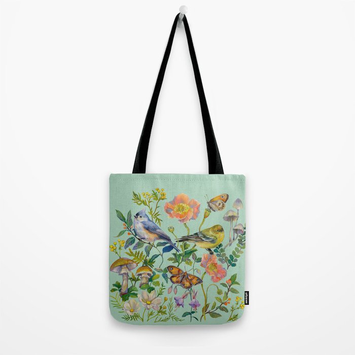 Flower Birds Garden Tote Bag Gallery Image 2