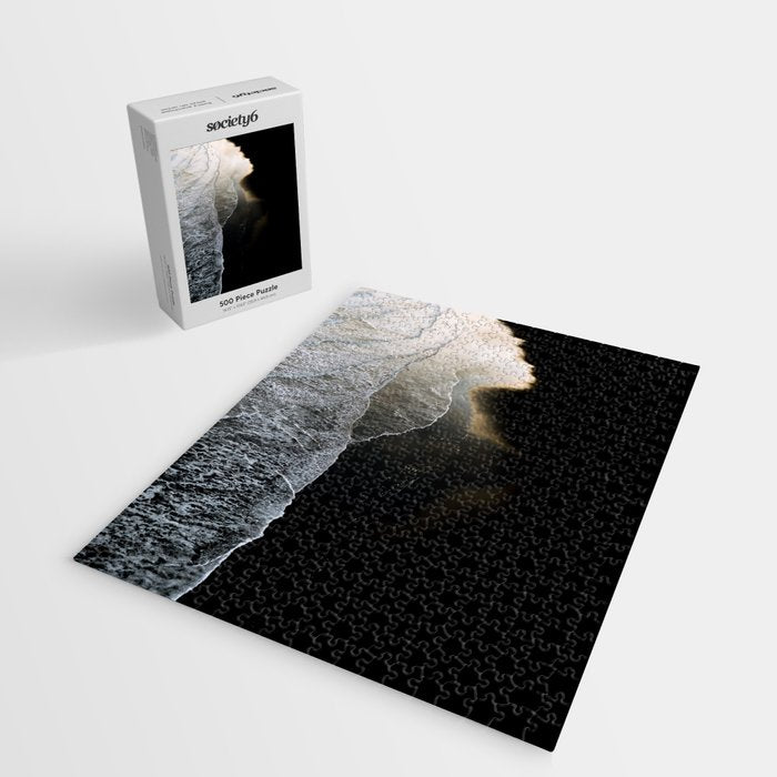 Endless Black Sand Beach Landscape In Iceland Jigsaw Puzzle Gallery Image 2