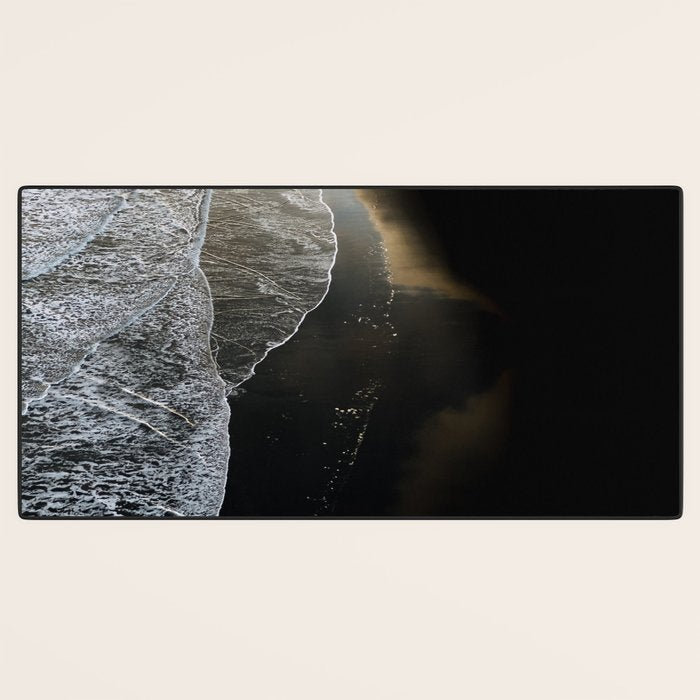 Endless Black Sand Beach Landscape In Iceland Desk Mat Gallery Image 3