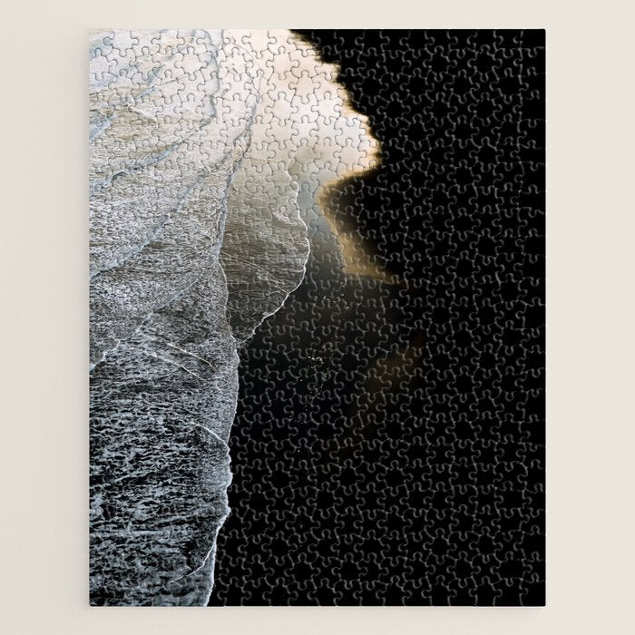 Endless Black Sand Beach Landscape In Iceland Jigsaw Puzzle Gallery Image 1