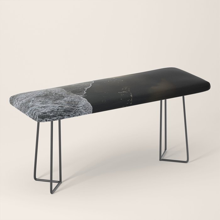 Endless Black Sand Beach Landscape In Iceland Bench Gallery Image 1