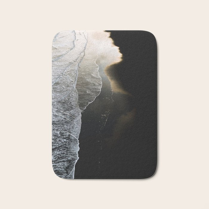 Endless Black Sand Beach Landscape In Iceland Bath Mat Gallery Image 1