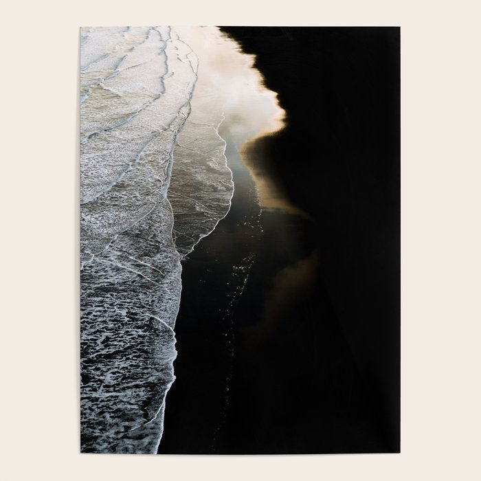 Endless Black Sand Beach Landscape In Iceland Poster Gallery Image 4