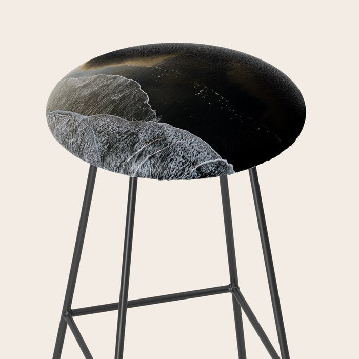 Endless Black Sand Beach Landscape In Iceland Stool Gallery Image 2