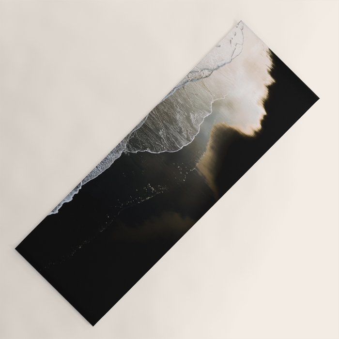 Endless Black Sand Beach Landscape In Iceland Yoga Mat Gallery Image 1