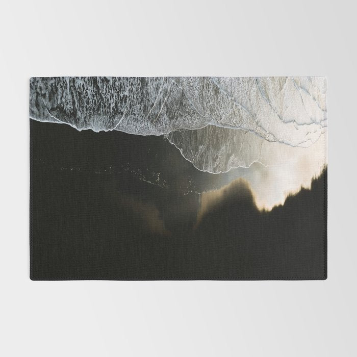 Endless Black Sand Beach Landscape In Iceland Rug Gallery Image 2