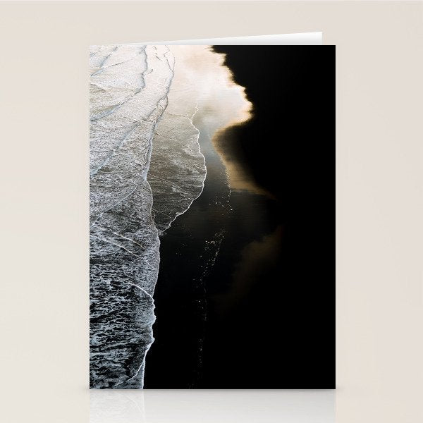 Endless Black Sand Beach Landscape In Iceland Stationery Card Gallery Image 2
