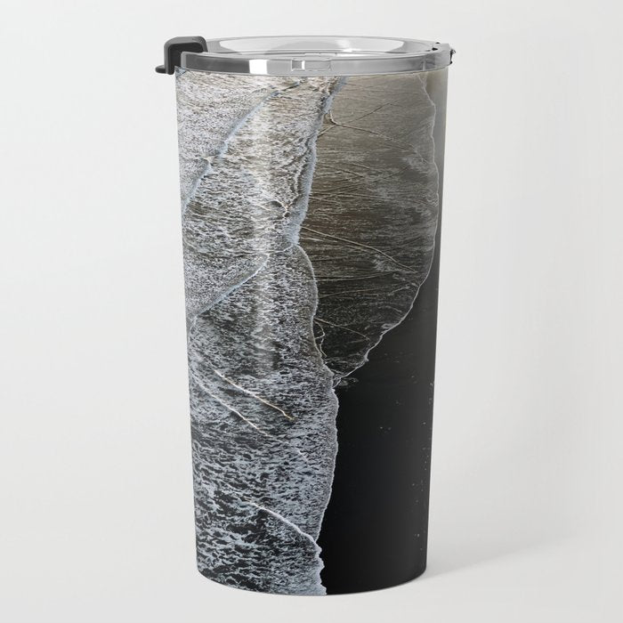 Endless Black Sand Beach Landscape In Iceland Travel Mug Gallery Image 3