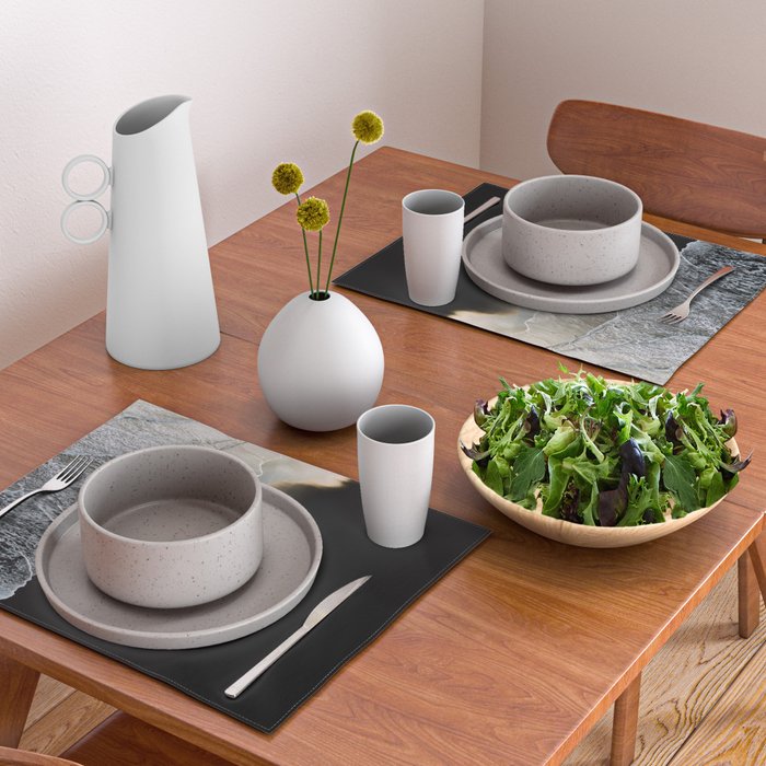 Endless Black Sand Beach Landscape In Iceland Placemat Gallery Image 2