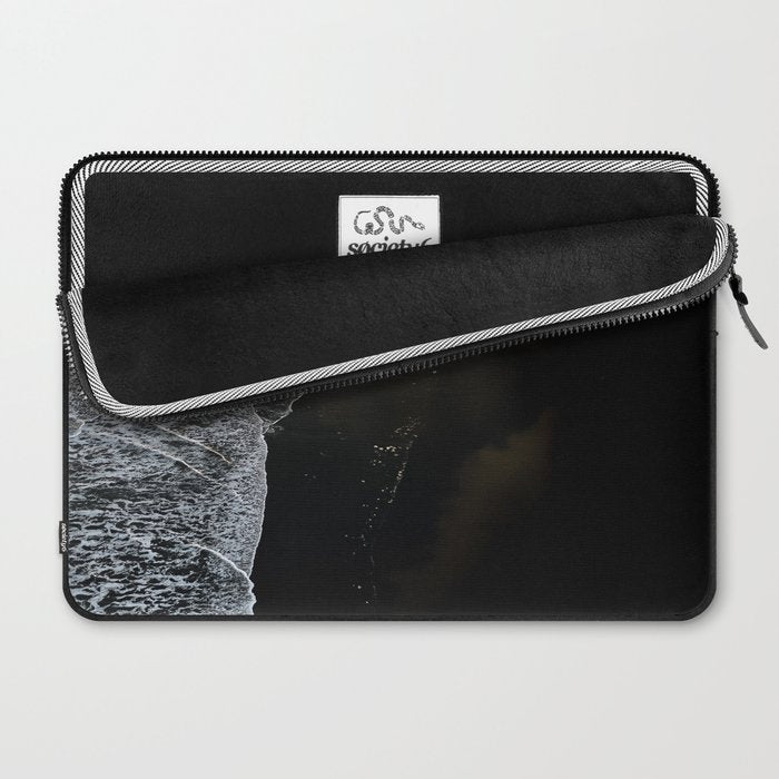 Endless Black Sand Beach Landscape In Iceland Laptop Sleeve Gallery Image 2