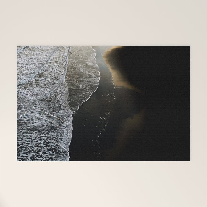 Endless Black Sand Beach Landscape In Iceland Welcome Mat Gallery Image 1