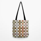 Harvest 2025 Cozy Autumn Plaid Rustic Fall Checkered Pattern Earthy Tote Bag Gallery Image 2