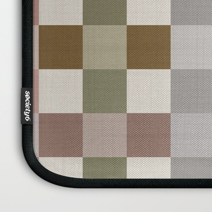 Harvest 2025 Cozy Autumn Plaid Rustic Fall Checkered Pattern Earthy Laptop Sleeve Gallery Image 3
