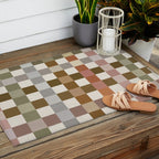 Harvest 2025 Cozy Autumn Plaid Rustic Fall Checkered Pattern Earthy Outdoor Rug Gallery Image 2