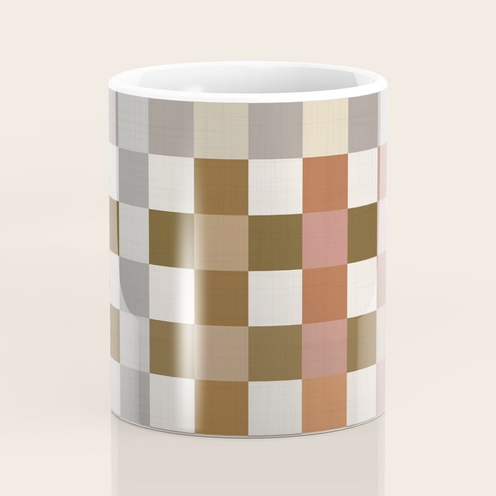 Harvest 2025 Cozy Autumn Plaid Rustic Fall Checkered Pattern Earthy Coffee Mug Gallery Image 4