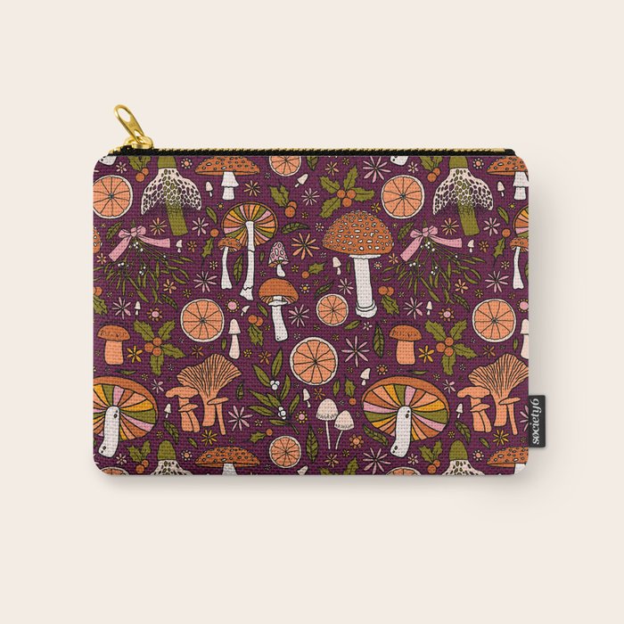 Holiday Mushroom Print Carry All Pouch Gallery Image 1