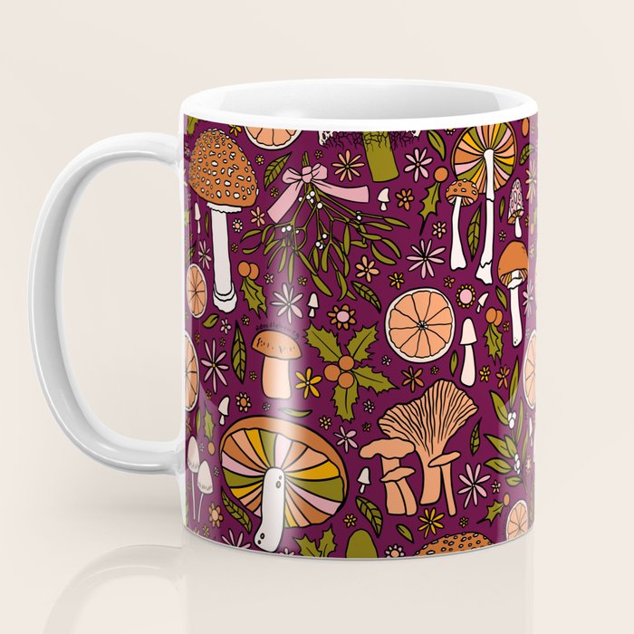 Holiday Mushroom Print Coffee Mug Gallery Image 3