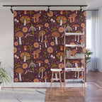 Holiday Mushroom Print Wall Mural Gallery Image 1