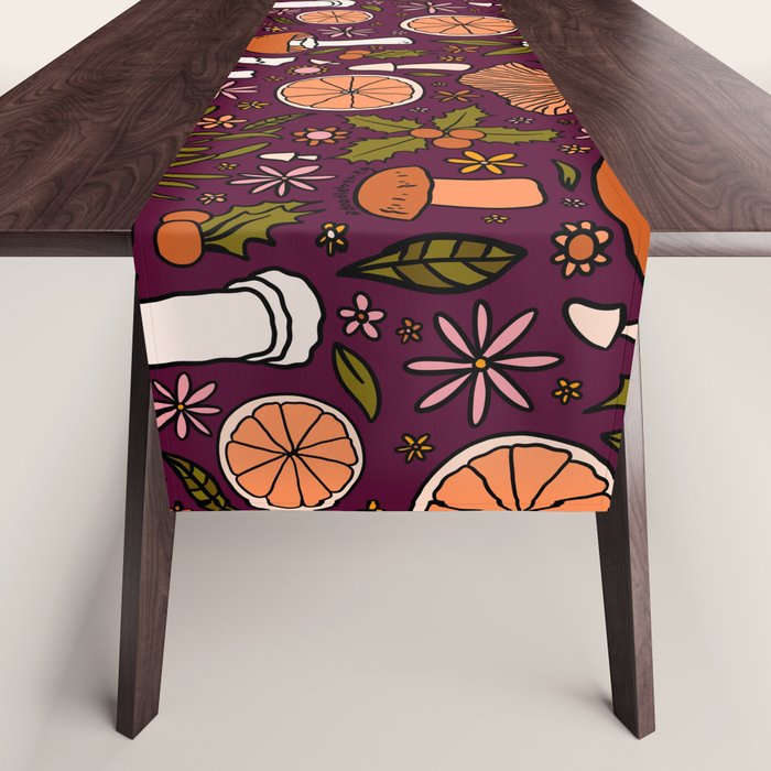 Holiday Mushroom Print Table Runner Gallery Image 1