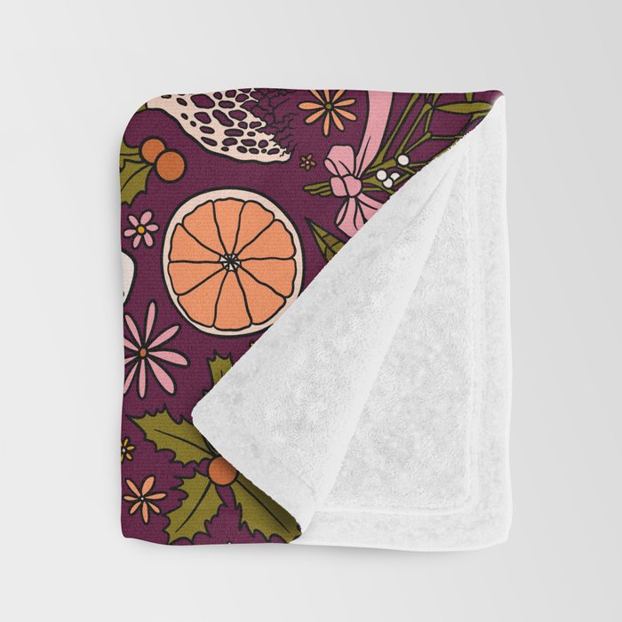 Holiday Mushroom Print Throw Blanket Gallery Image 3