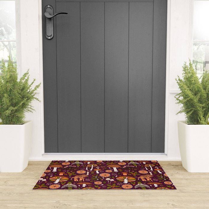 Holiday Mushroom Print Welcome Mat Gallery Image 3