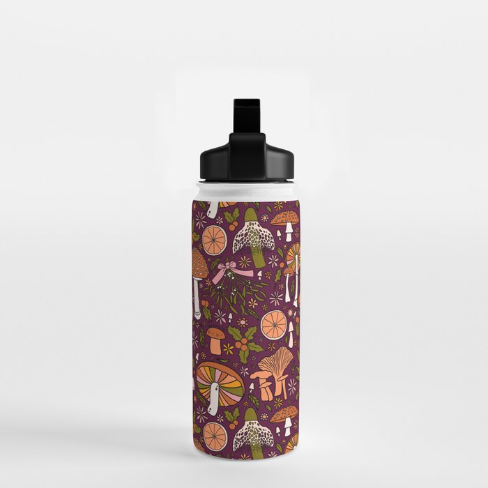 Holiday Mushroom Print Water Bottle Gallery Image 2
