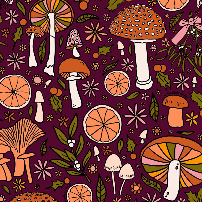 Holiday Mushroom Print Coffee Mug Gallery Image 2