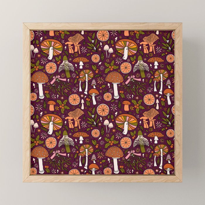 Holiday Mushroom Print Mini Art Print Gallery Image 1