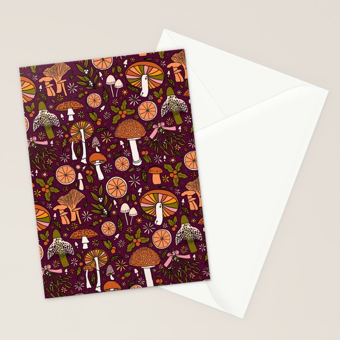 Holiday Mushroom Print Stationery Card Gallery Image 2