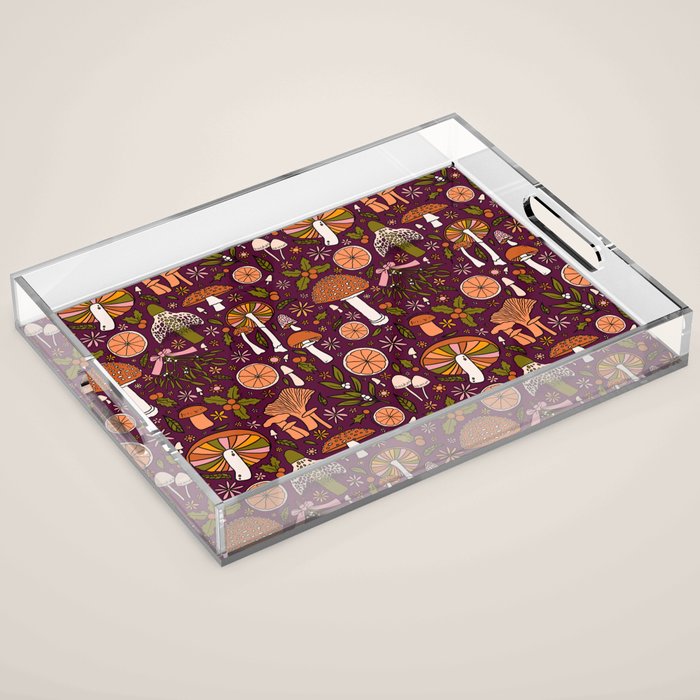 Holiday Mushroom Print Acrylic Tray Gallery Image 1