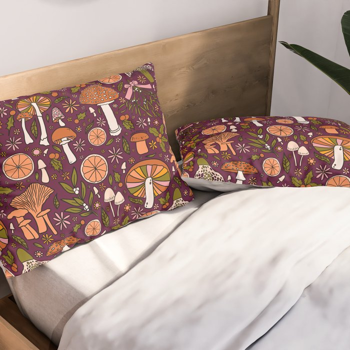 Holiday Mushroom Print Pillow Sham Gallery Image 2