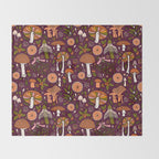 Holiday Mushroom Print Throw Blanket Gallery Image 2