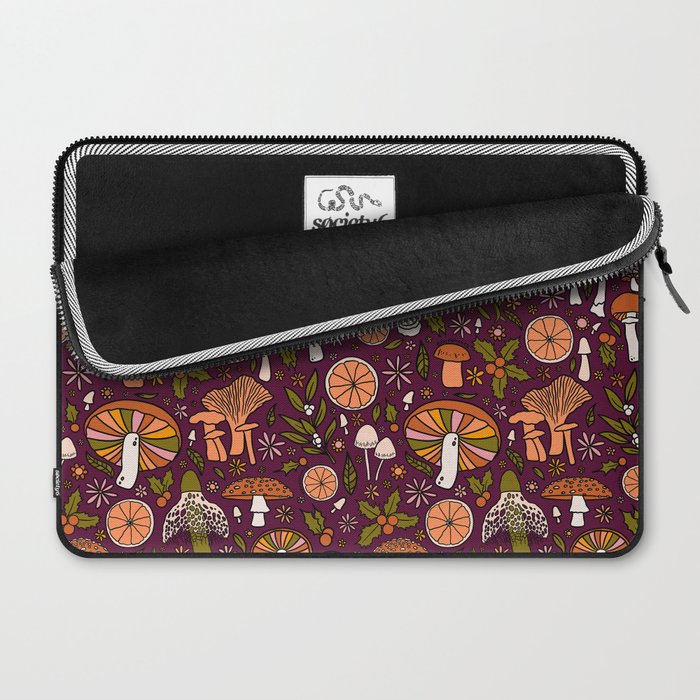 Holiday Mushroom Print Laptop Sleeve Gallery Image 2