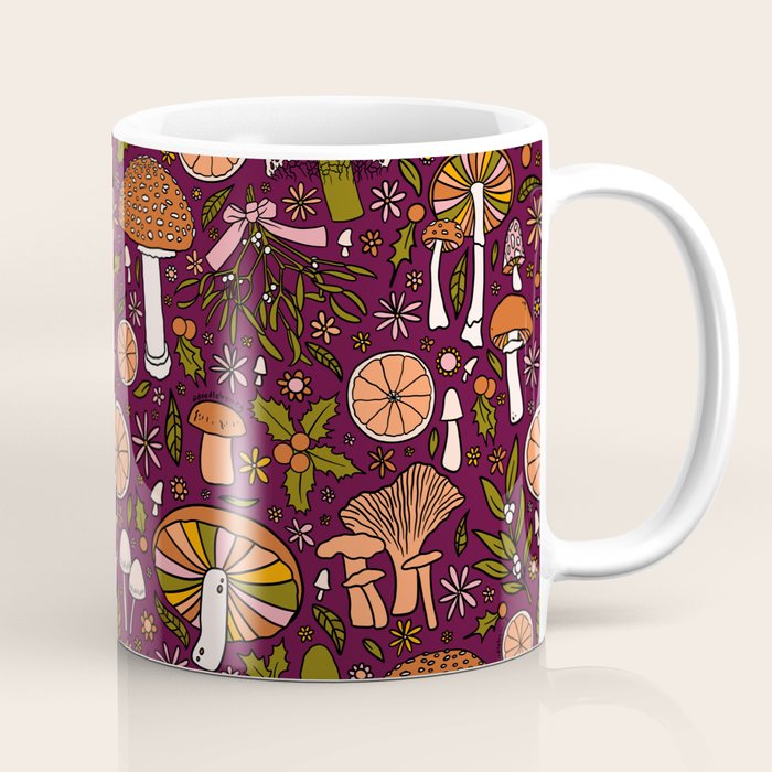 Holiday Mushroom Print Coffee Mug Gallery Image 1