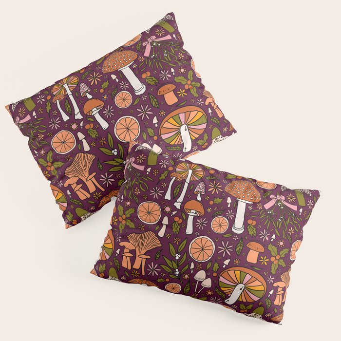 Holiday Mushroom Print Pillow Sham Gallery Image 3