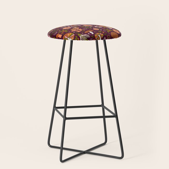 Holiday Mushroom Print Stool Gallery Image 1