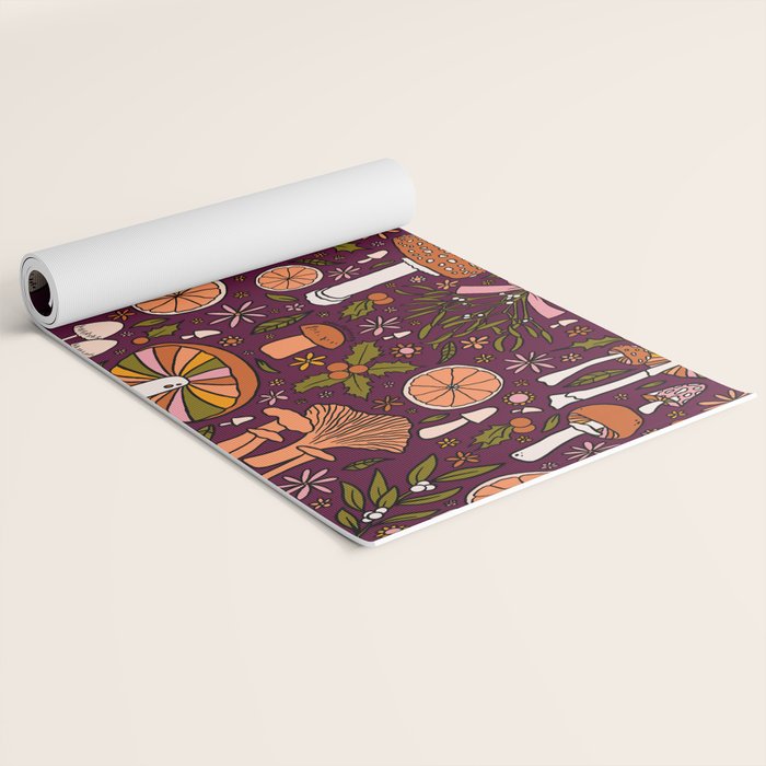 Holiday Mushroom Print Yoga Mat Gallery Image 2