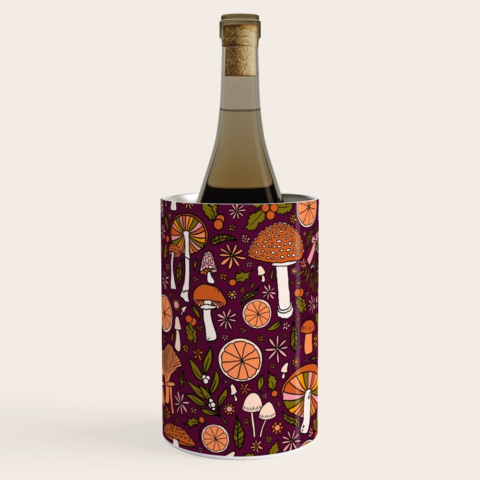 Holiday Mushroom Print Wine Chiller Gallery Image 1