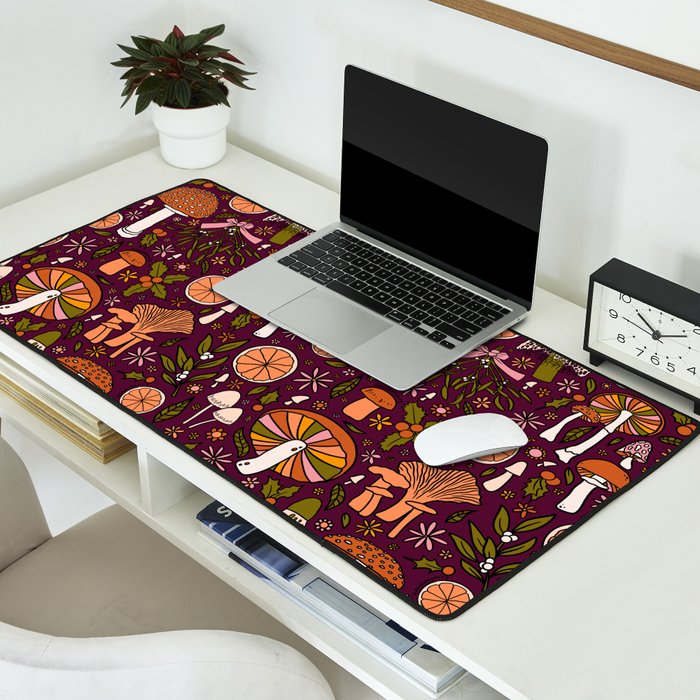 Holiday Mushroom Print Desk Mat Gallery Image 2