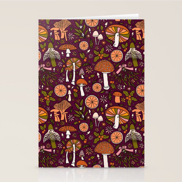 Holiday Mushroom Print Stationery Card Gallery Image 1