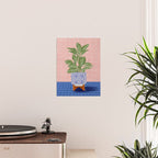 Patterned Pot Plant on Geometric Background Poster Gallery Image 2
