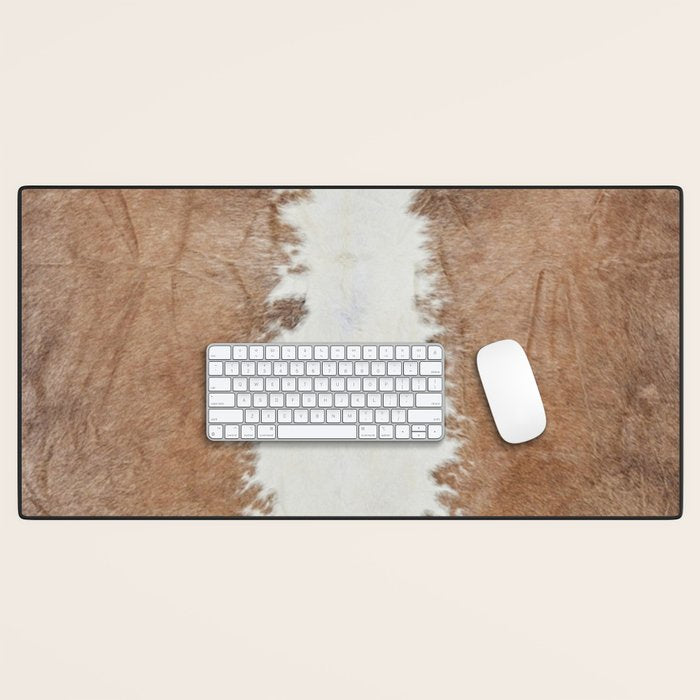 Rustic Farm Cowhide Print Desk Mat Gallery Image 1