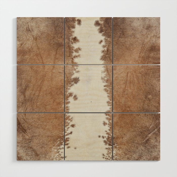 Rustic Farm Cowhide Print Wood Wall Art Gallery Image 1
