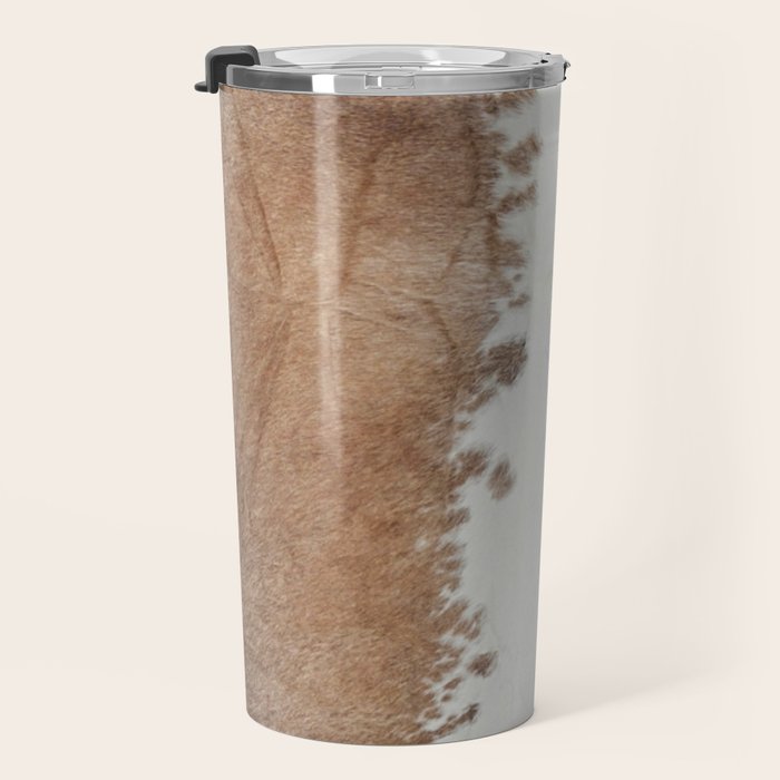 Rustic Farm Cowhide Print Travel Mug Gallery Image 3