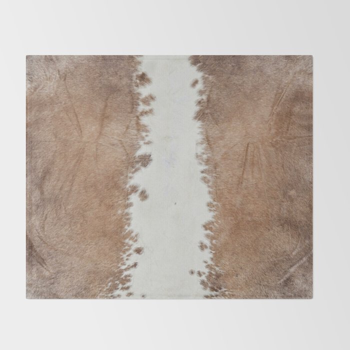 Rustic Farm Cowhide Print Throw Blanket Gallery Image 2