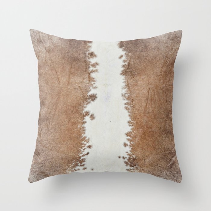 Rustic Farm Cowhide Print Throw Pillow Gallery Image 6