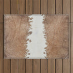 Rustic Farm Cowhide Print Outdoor Rug Gallery Image 1