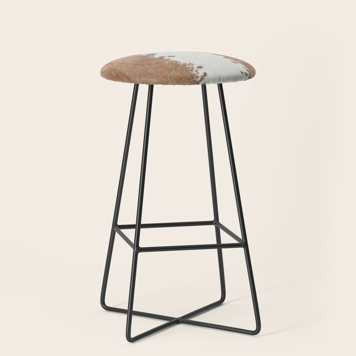 Rustic Farm Cowhide Print Stool Gallery Image 1