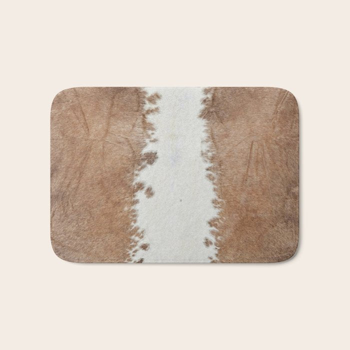 Rustic Farm Cowhide Print Bath Mat Gallery Image 1